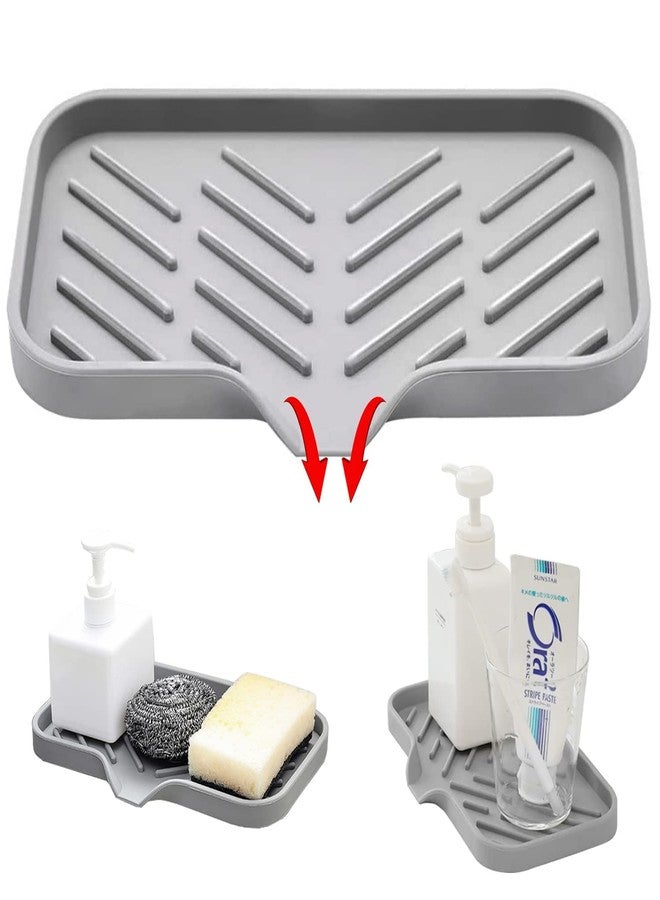 لايف ستايل-يو حامل صابون سيليكون للمطبخ من لايف ستايل-يو، حامل إسفنجة لحوض المطبخ، منظم لزجاجة صابون الأطباق، موزع صابون، فرش تنظيف، حامل صابون للحمام (قطعة واحدة) - Image 1